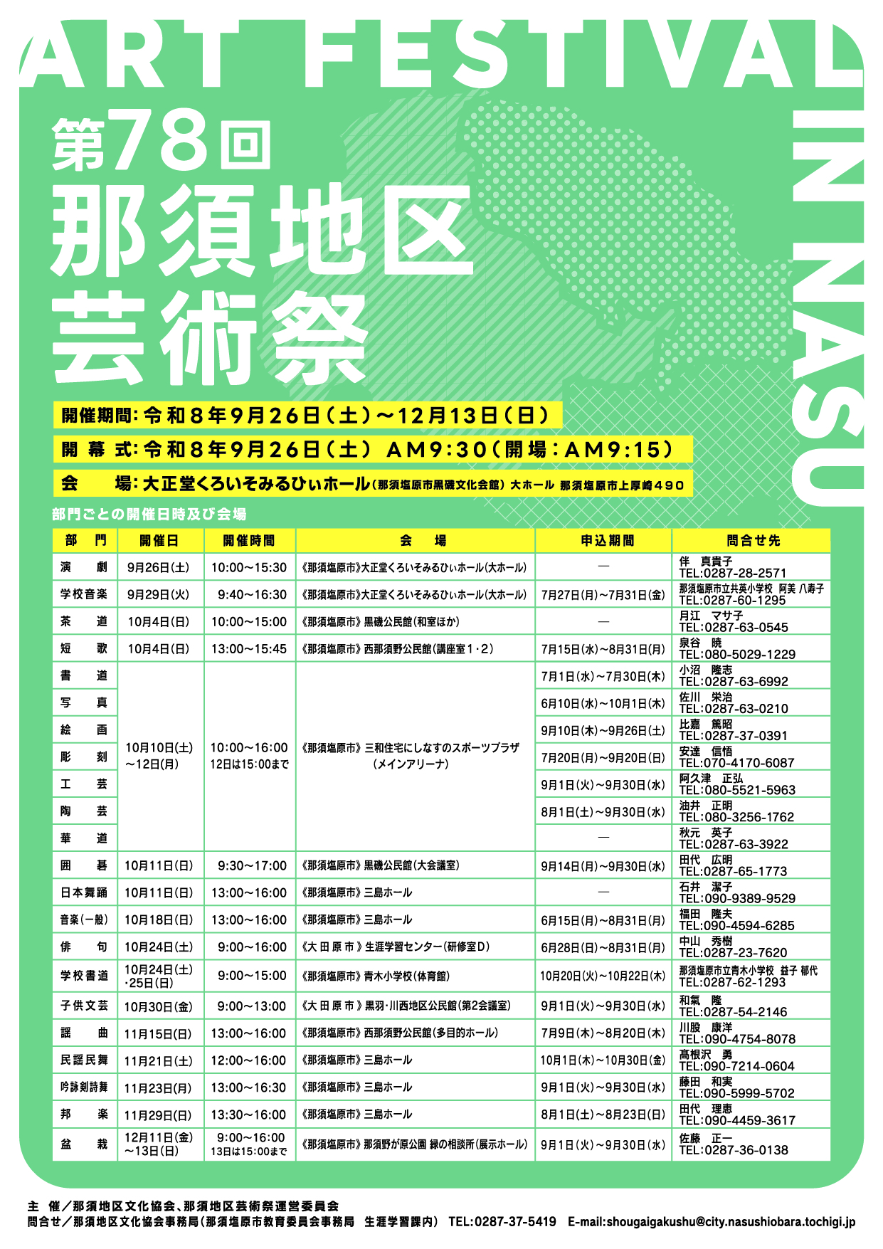那須地区芸術祭チラシ