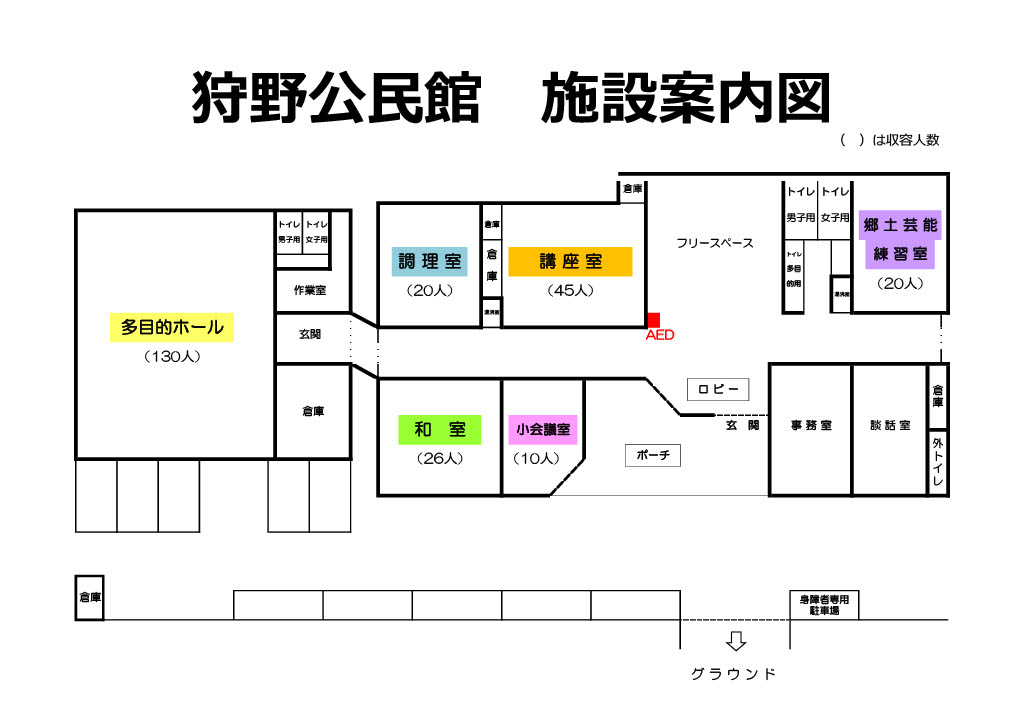 狩野公民館の館内案内図