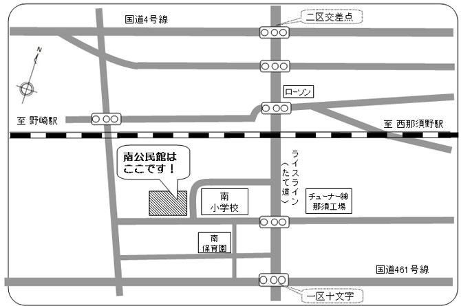 南公民館への案内図