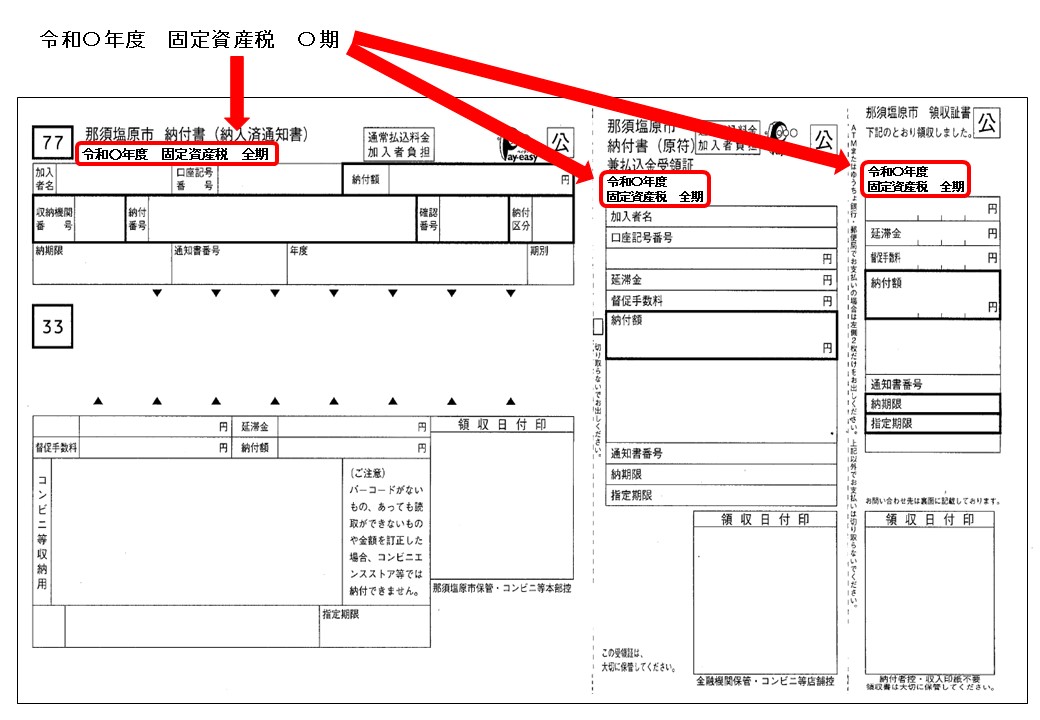 納付書納期限確認箇所