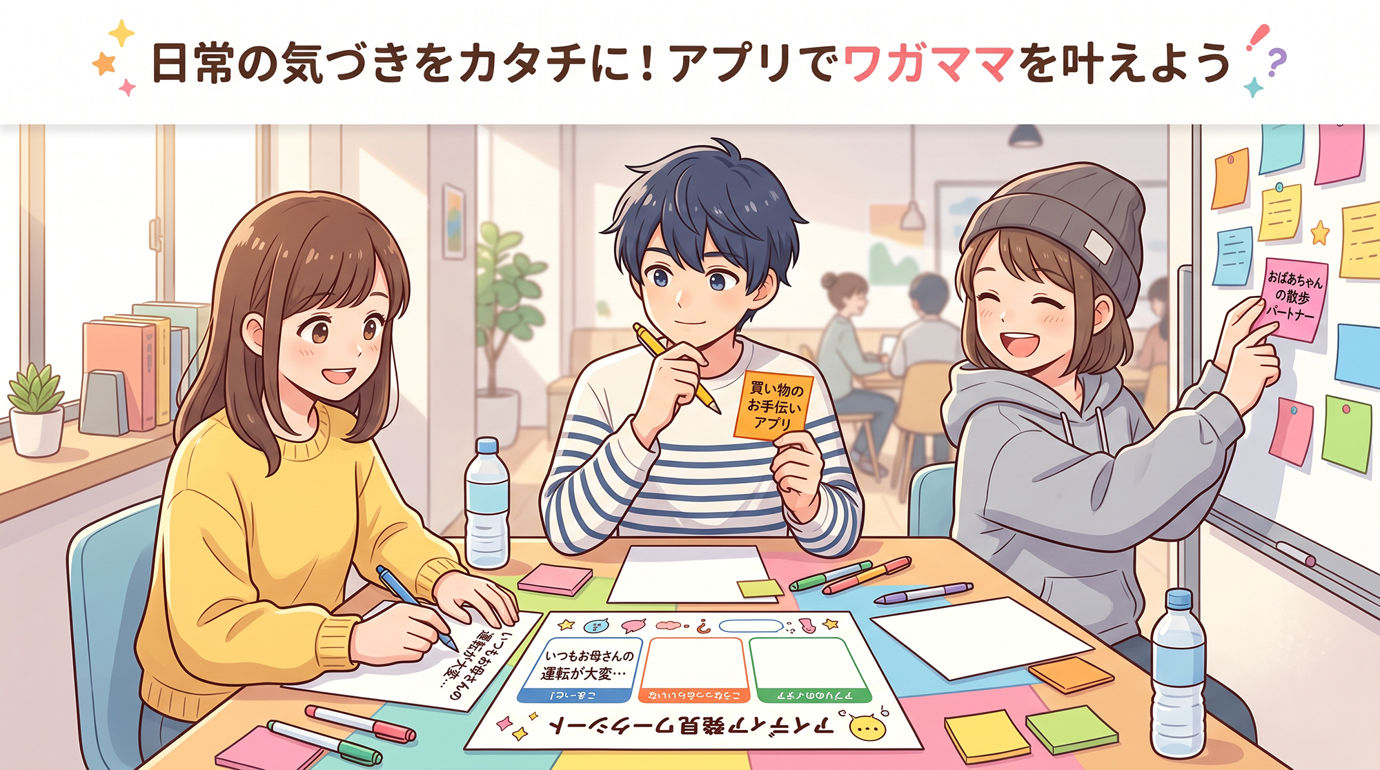 身近な人とアプリを作る様子