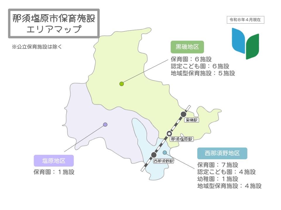 那須塩原市保育施設エリアマップ