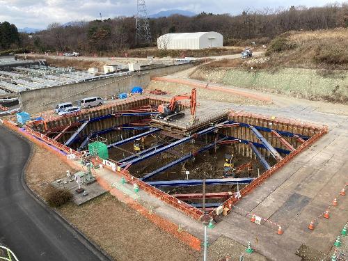 令和7年12月黒磯水処理センター新機械棟建設工事の施工状況
