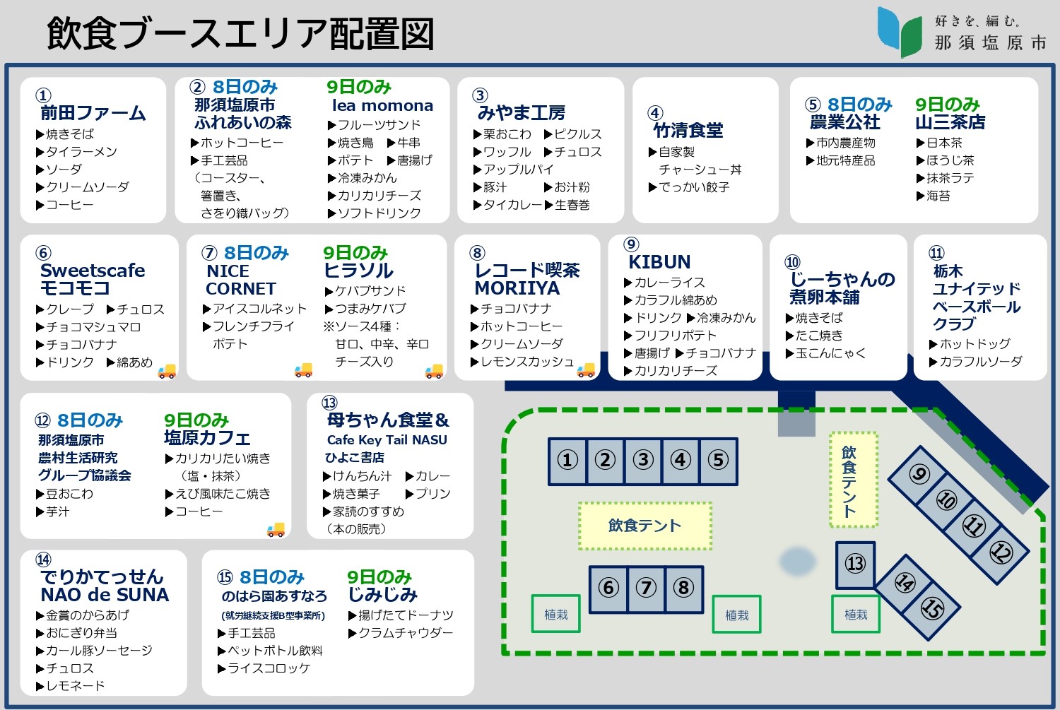 R7なしお博飲食ブース配置図