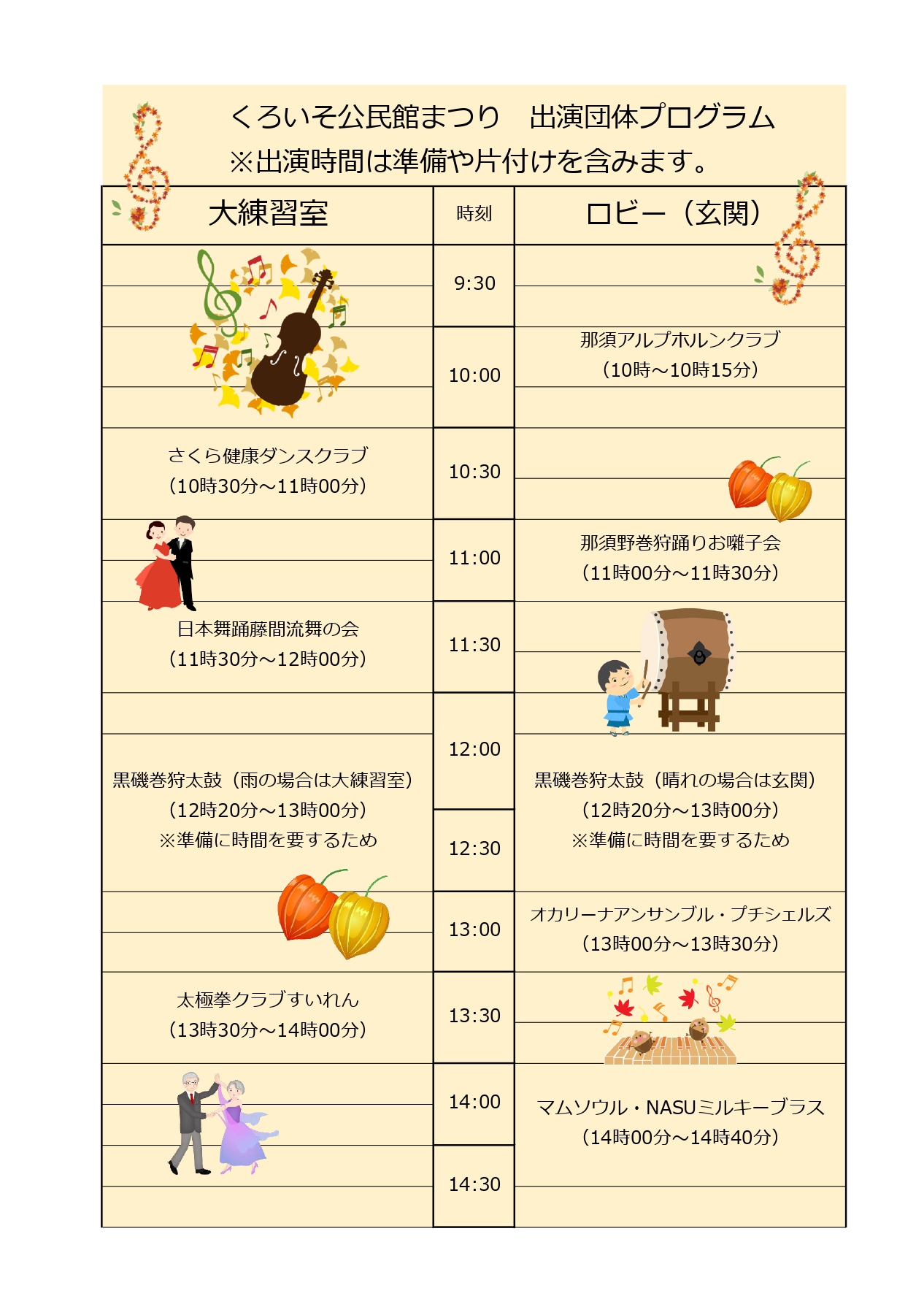 出演プログラム