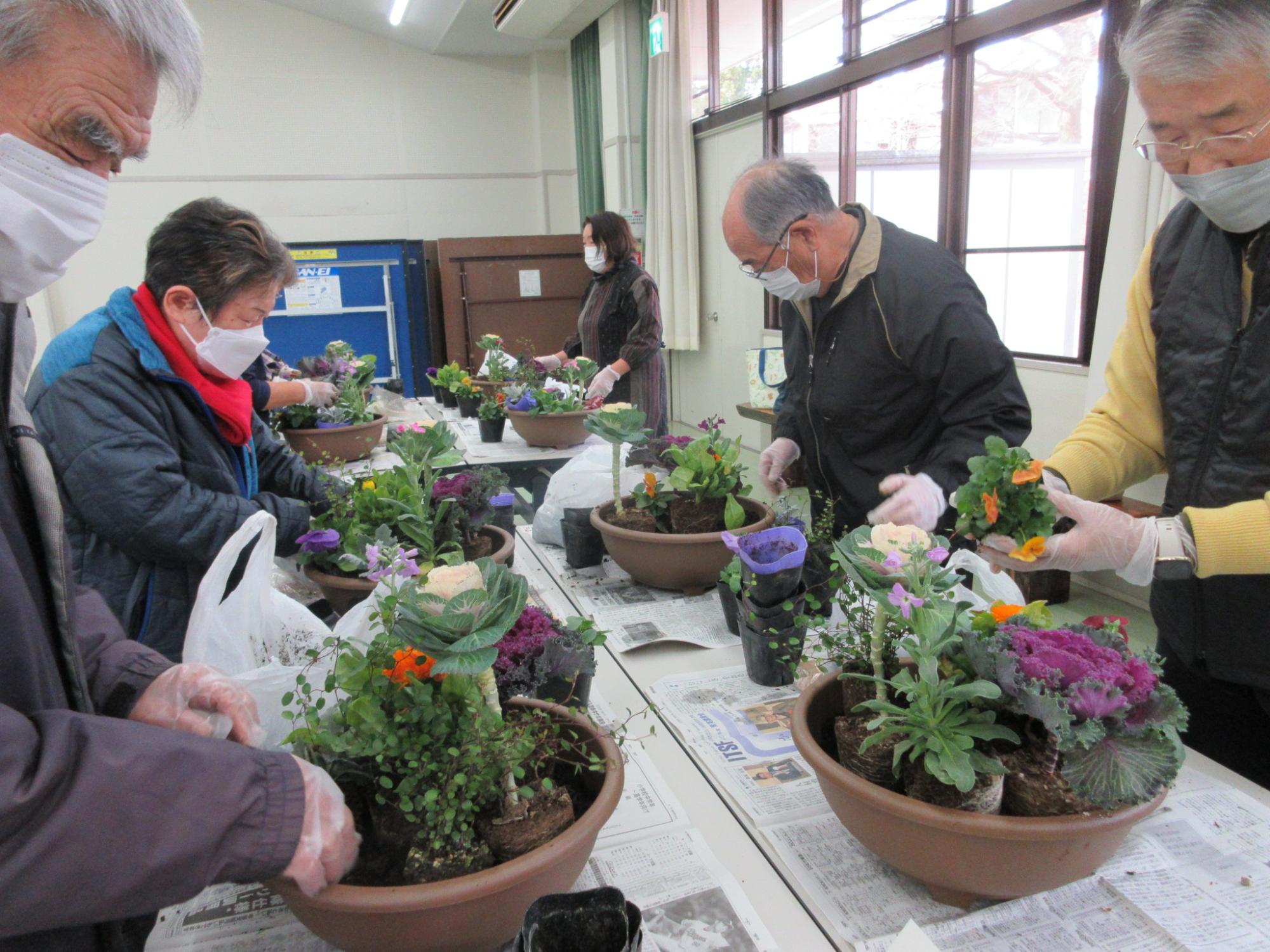 2024さわやかが学級お正月の寄せ植え教室