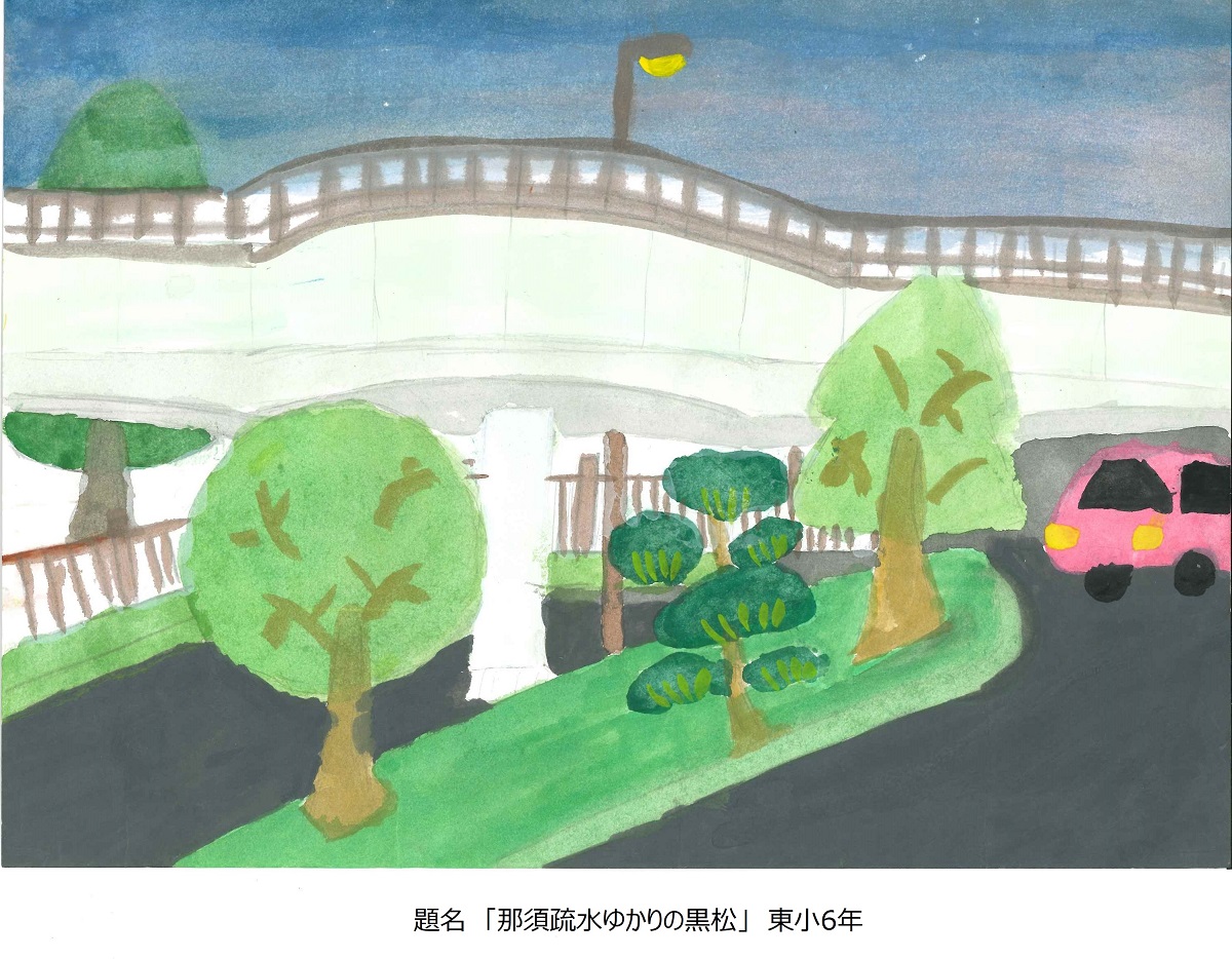 東小6年題名那須疏水ゆかりの黒松